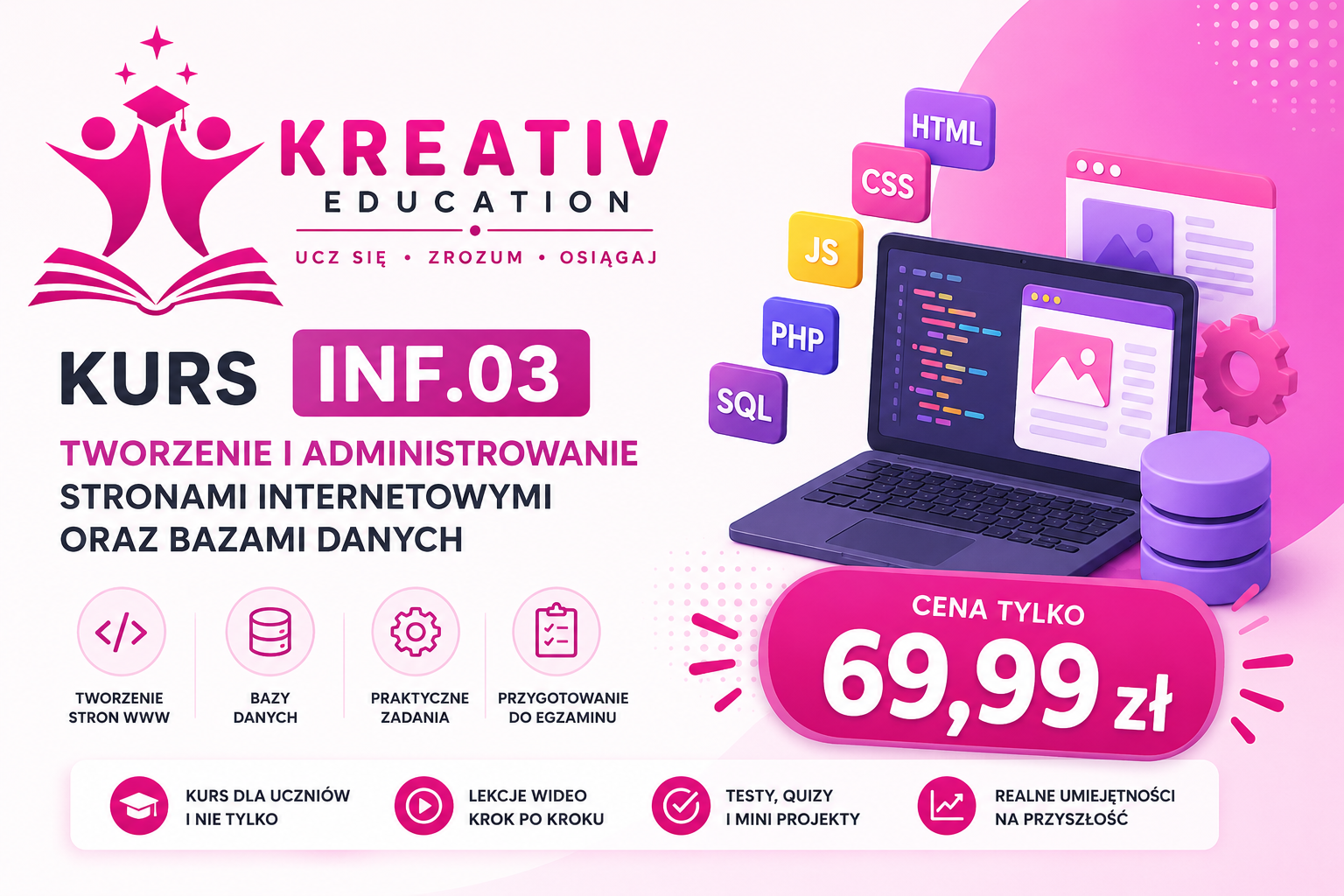 Kurs INF.03 — Tworzenie i administrowanie stronami internetowymi oraz bazami danych